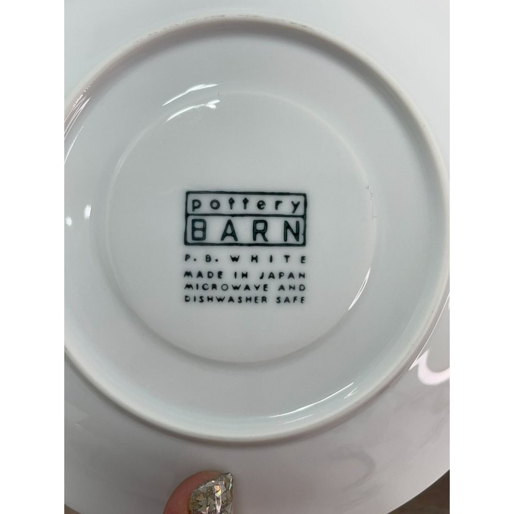Pottery Barn P.B. White Porcelain Coffee Cup & Saucer Oven and Dishwasher Safe - Picture 8 of 8